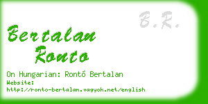 bertalan ronto business card